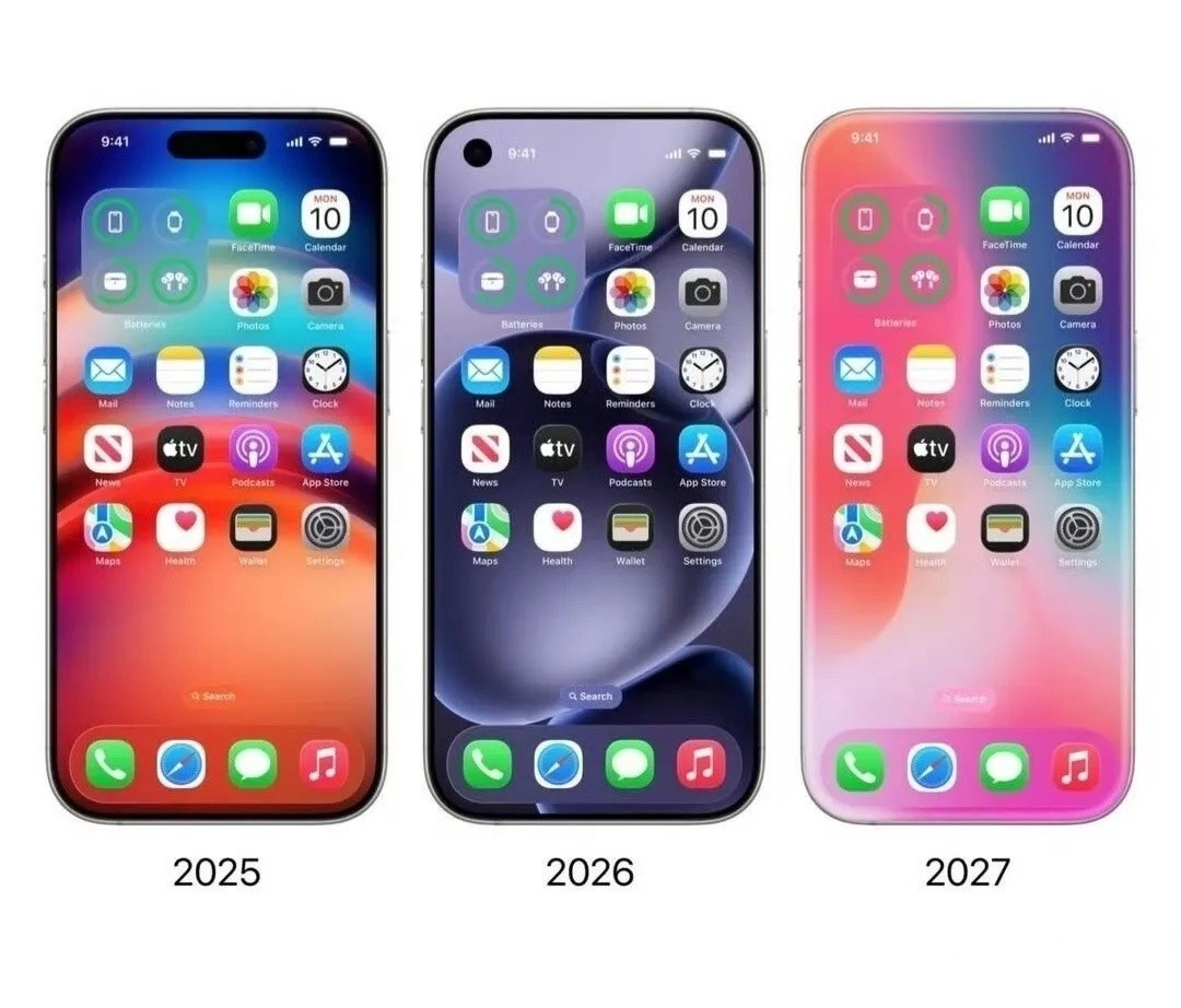 如果苹果真按如图的发展顺序发展的话，我将称之为绝杀，先是25年小一点的灵动岛，然