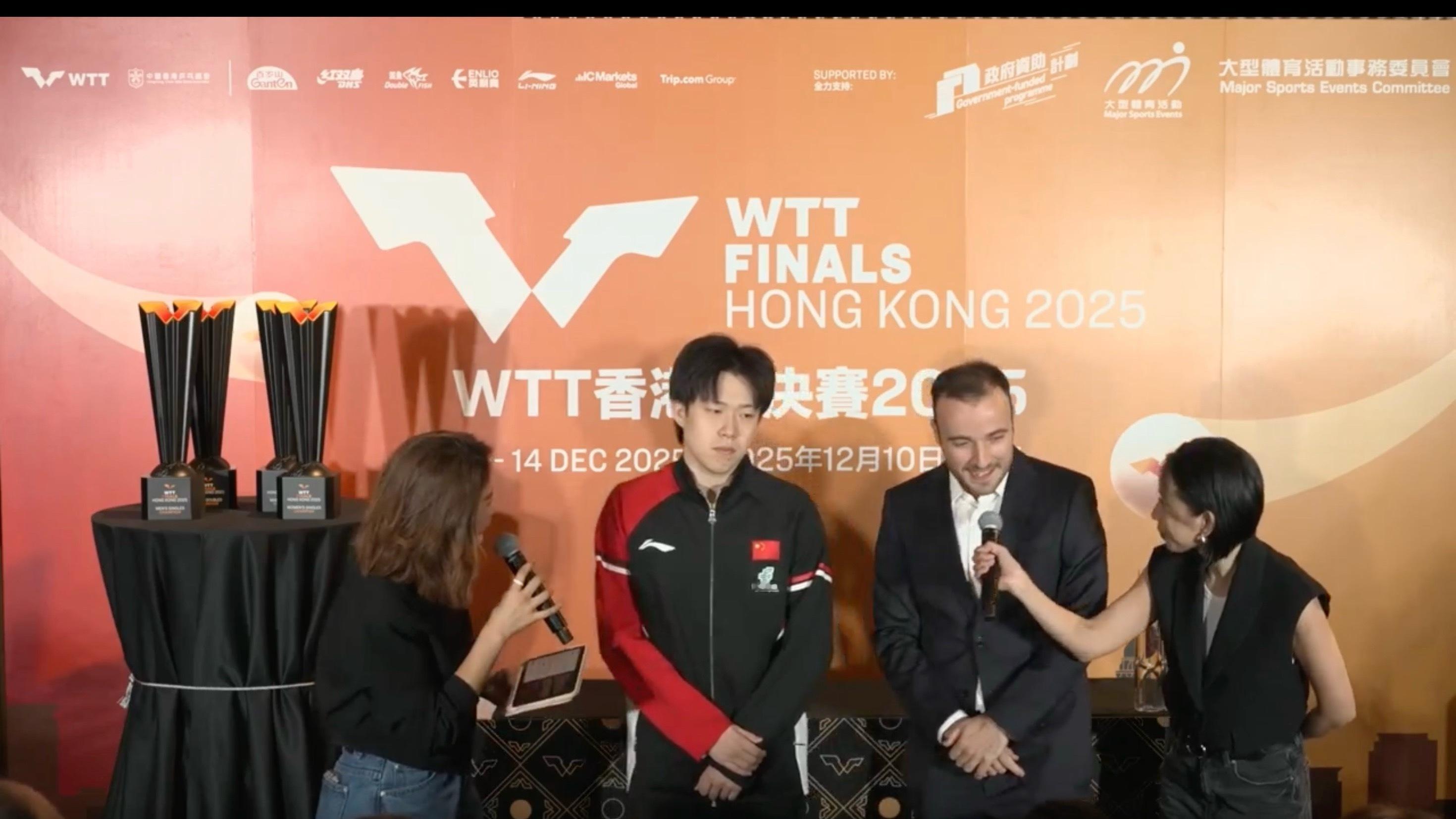 王楚钦说没时间准备总决赛王楚钦：“很期待在香港比赛，也是一座自己非常向往的城市