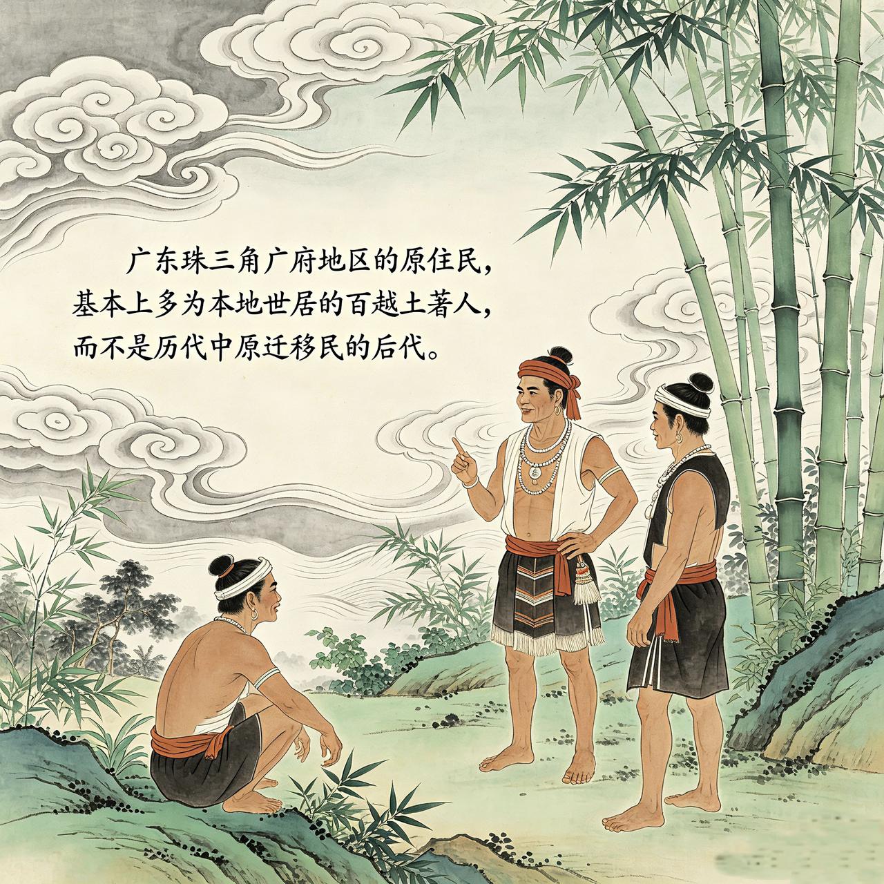 本质上来说，珠三角广州府的原住民(广府人)，基本上多是以当地百越族群为底色的土著