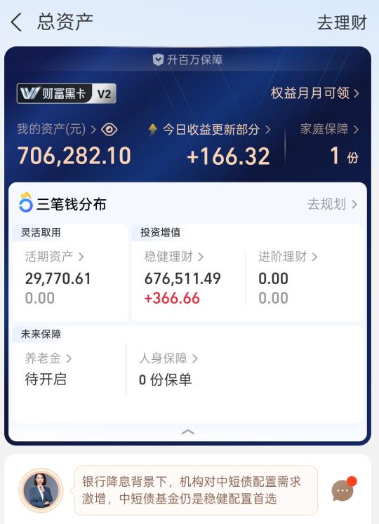 理财，中短债基还是首选～～～