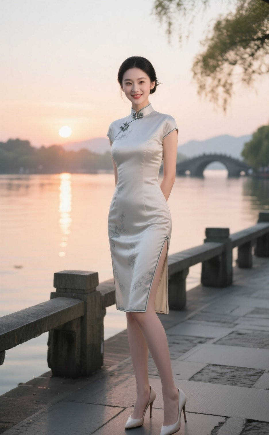 少妇玲珑曲线旗袍藏风情
