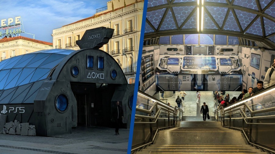 【索尼宣传PS5出大招，地铁站入口改造成“太空飞船”】索尼全新PS5营销活动