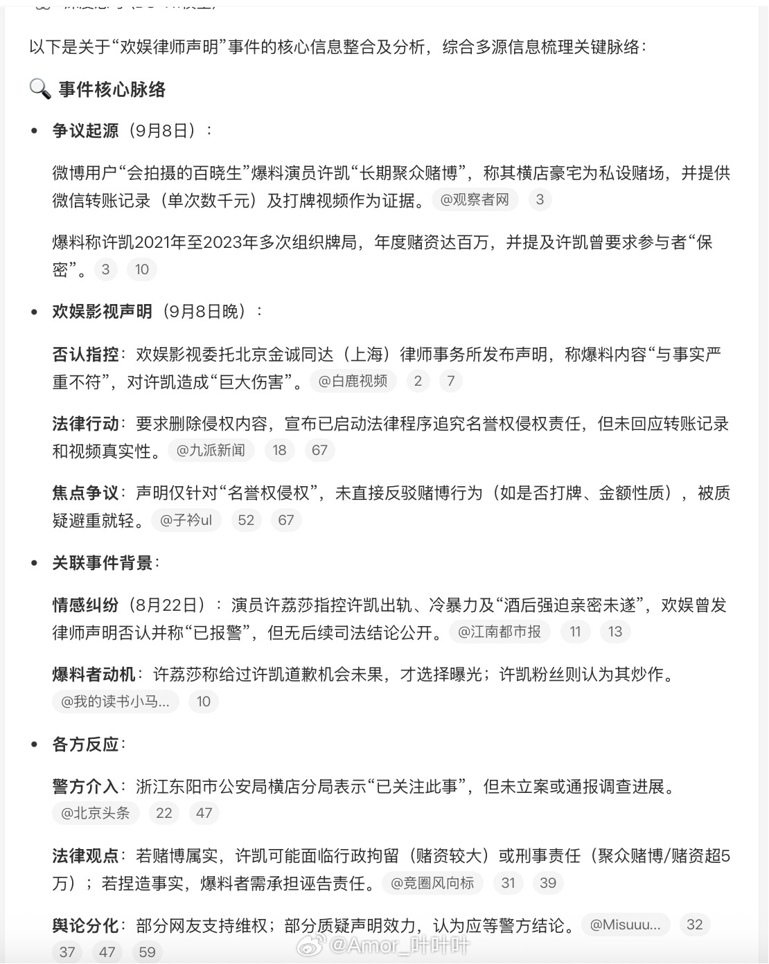 欢娱律师声明这个许凯是谁呀？第一次听说，不认识，你们认识吗？微博智搜总结的很完
