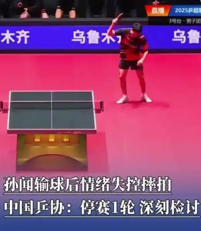 孙闻摔球拍后续来了！中国乒协对他的行为进行了处罚，具体处罚如下：第一、停