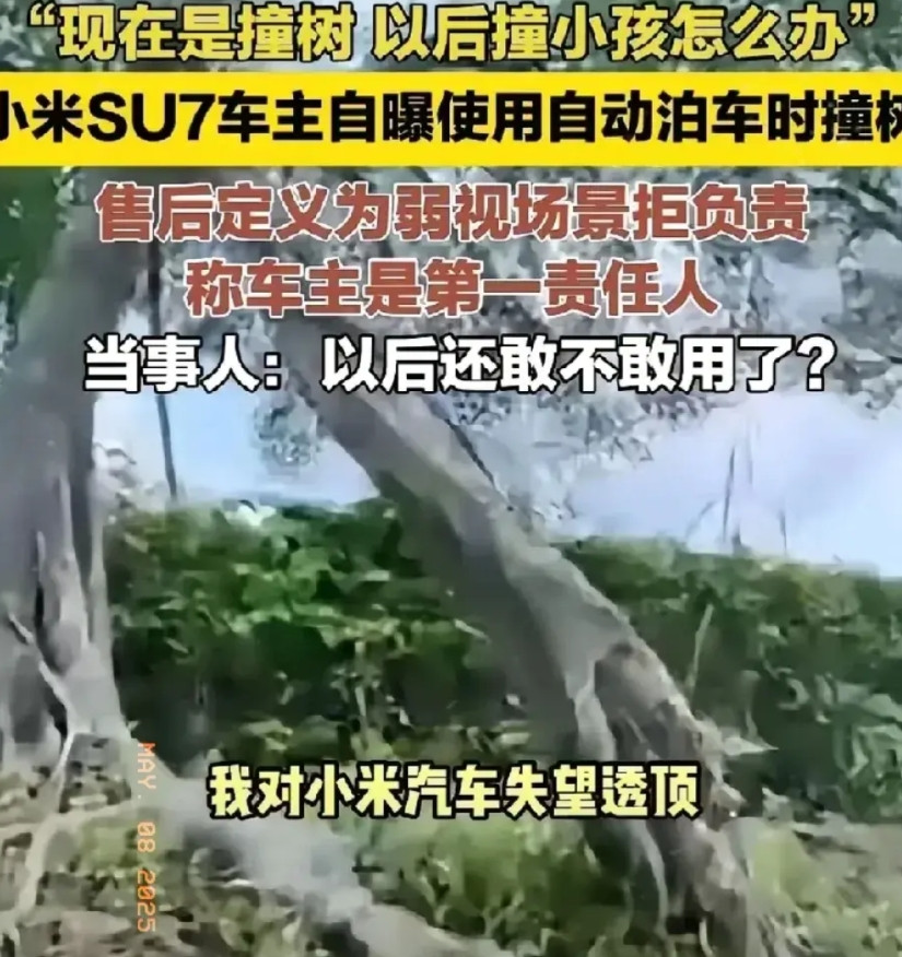 广东一小米汽车的车主违章停车被拖走后又被倒回原地，随后发生碰撞事故，车主向小米维