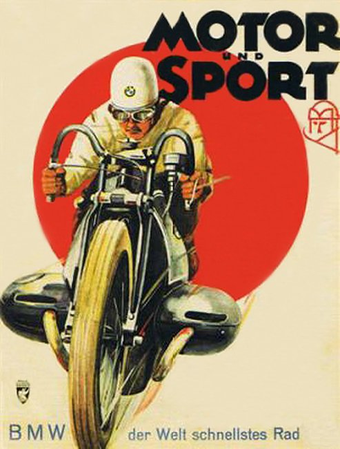1929年，德国宝马摩托车广告，快一百年了。