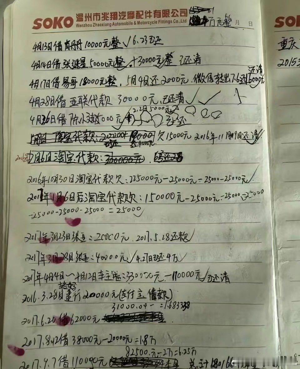 张雪十年前的借款账单每个成功的人背后都不简单，创业真的不容易！🤣🤣🤣