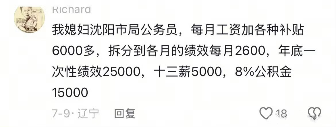 沈阳市那边的体制内工资情况。挺不容易的。​​​