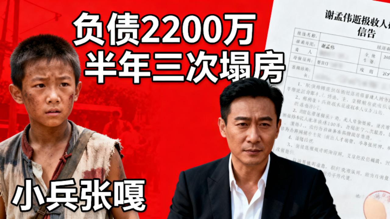 从"小兵张嘎"到负债千万！谢孟伟再添797万执行信息，半年塌房三次太唏嘘1
