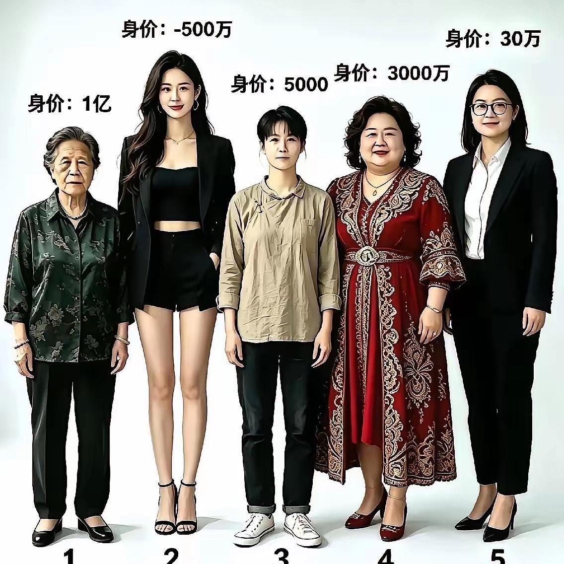 来做个有趣的选择题！猜猜大部分男人会选哪一个？图片里面一共五位女士，每个
