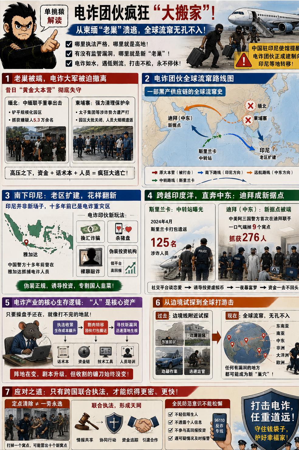 最近电诈团伙正在疯狂“大搬家”。2026年5月27日，中国驻印尼大使馆发布重
