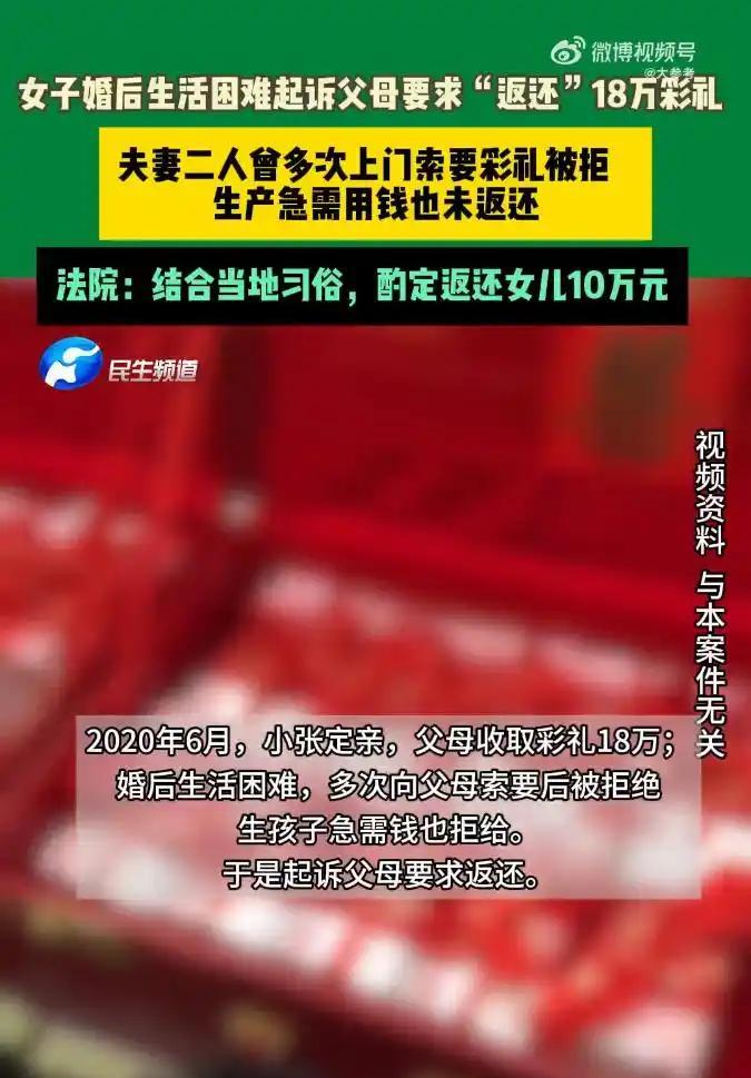“这就是卖女儿！”浙江台州，女子和男方相亲订婚，女子的父母收取了男方18万彩礼，