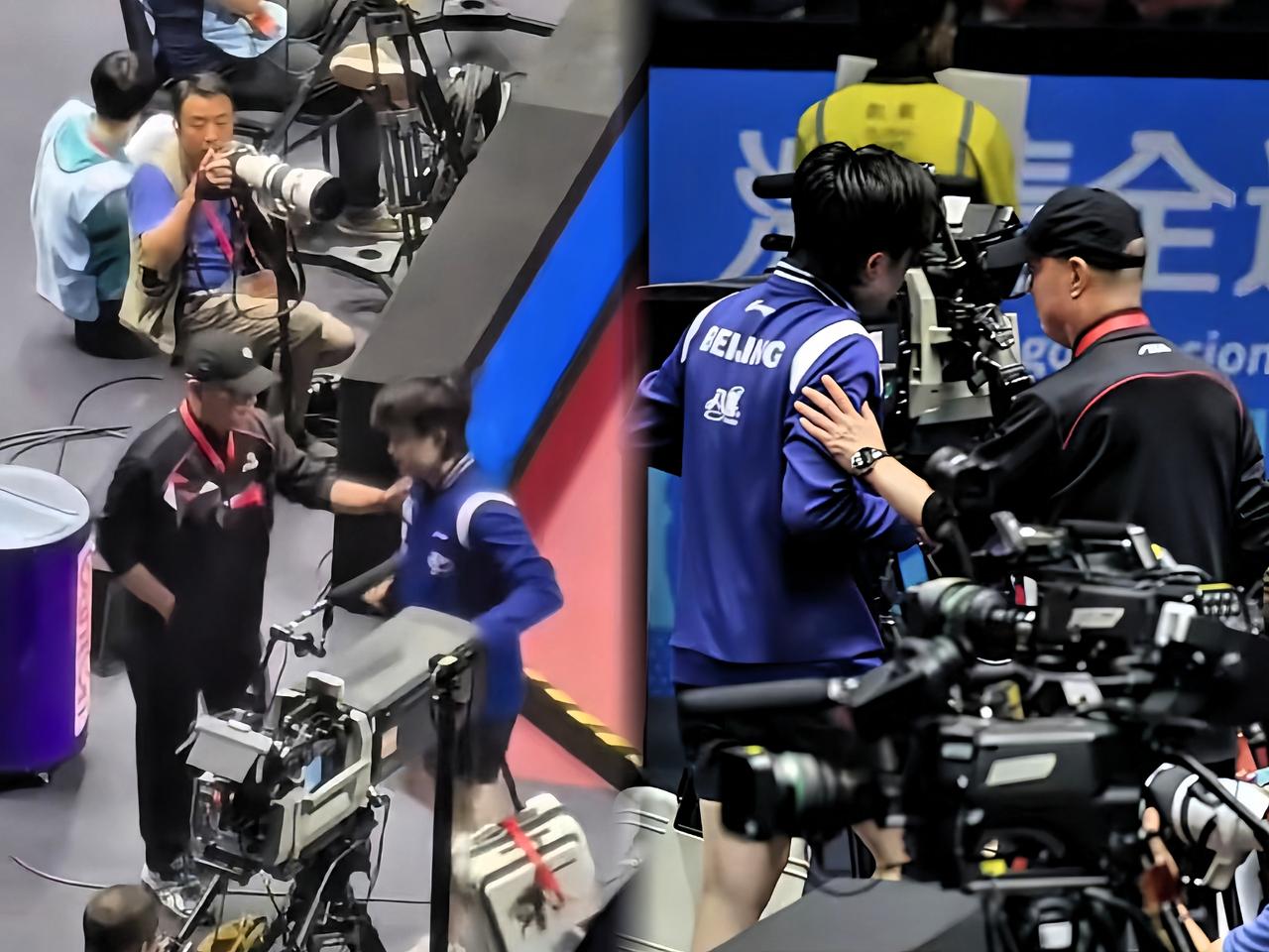 哎哟喂！杨指导拍大头那一下，直接被八百个镜头怼脸记录！杨教练自己都懵了吧