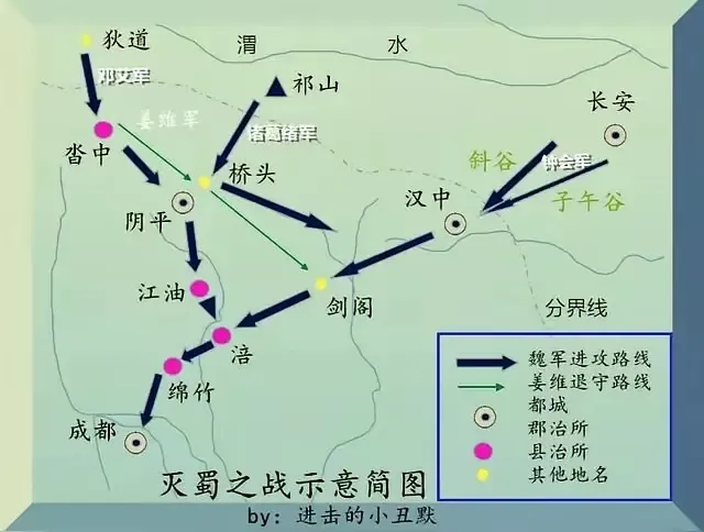诸葛瞻就是虎父犬子，居然不退守绵竹，而是轻易出城与邓艾野战。他那帮乌合之众，能
