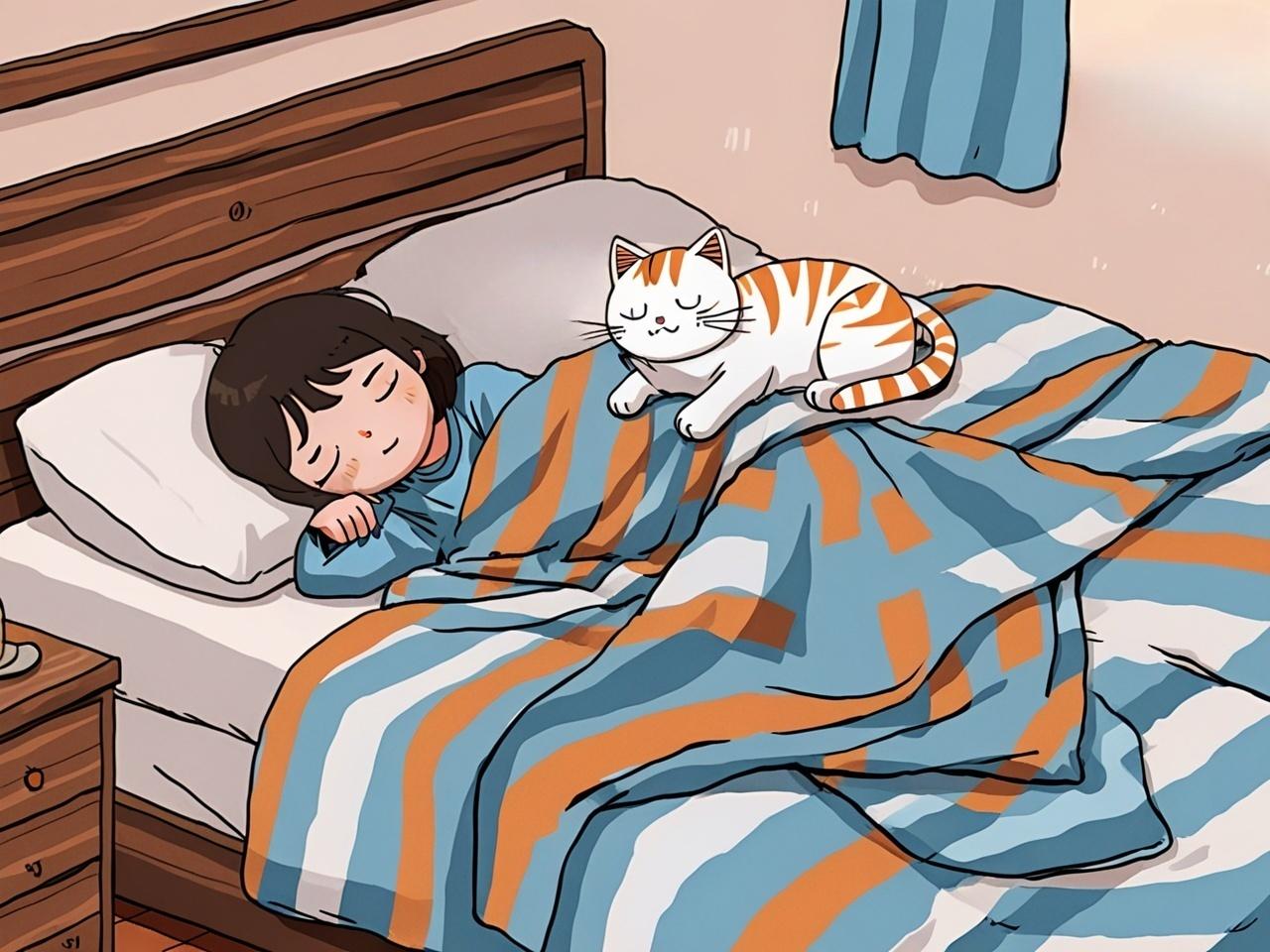 猫咪5个睡姿，揭示你与它的关系！1.蜷缩成球猫对你可能仍有戒备，你们的关系