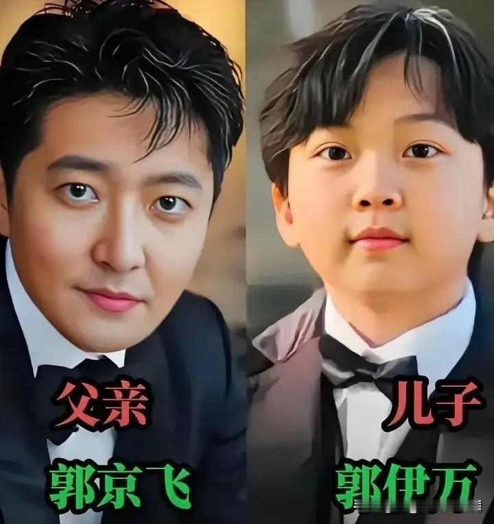 这些明星的基因简直开了挂！孩子跟爸爸长得一模一样，就像一个模子刻出来的！郭京飞、