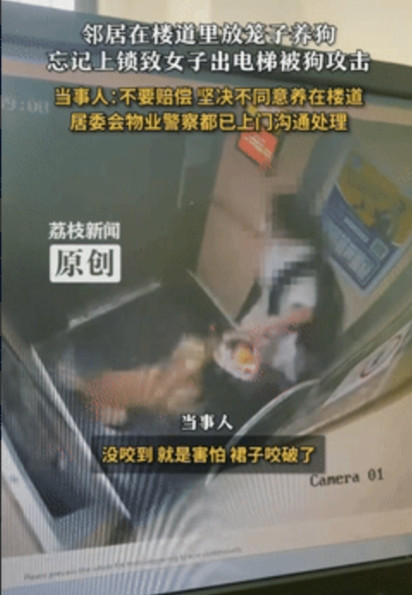 缺德冒烟了！”上海一女子出电梯时，突然有条狗朝女子身上扑去，吓得女子连忙反击，可