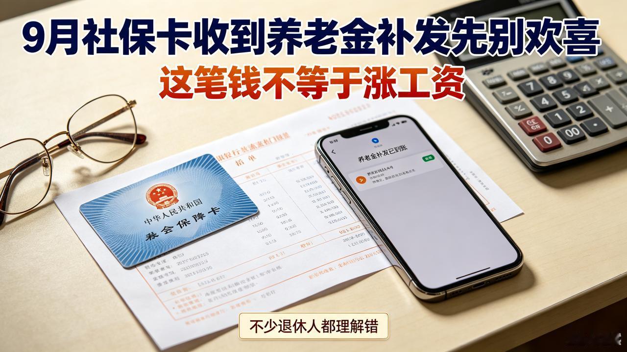 9月社保卡收到养老金补发先别欢喜，这笔钱不等于涨工资9月，不少退休人员的社