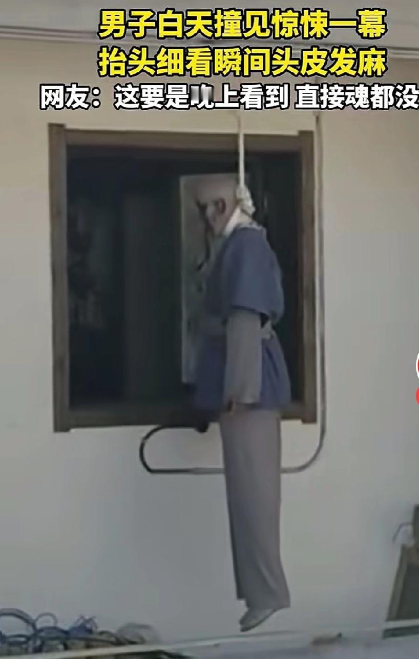 男子白天撞见惊悚一幕，抬头细看瞬间头皮发麻，这要是晚上看到直接吓到魂飞魄散！不