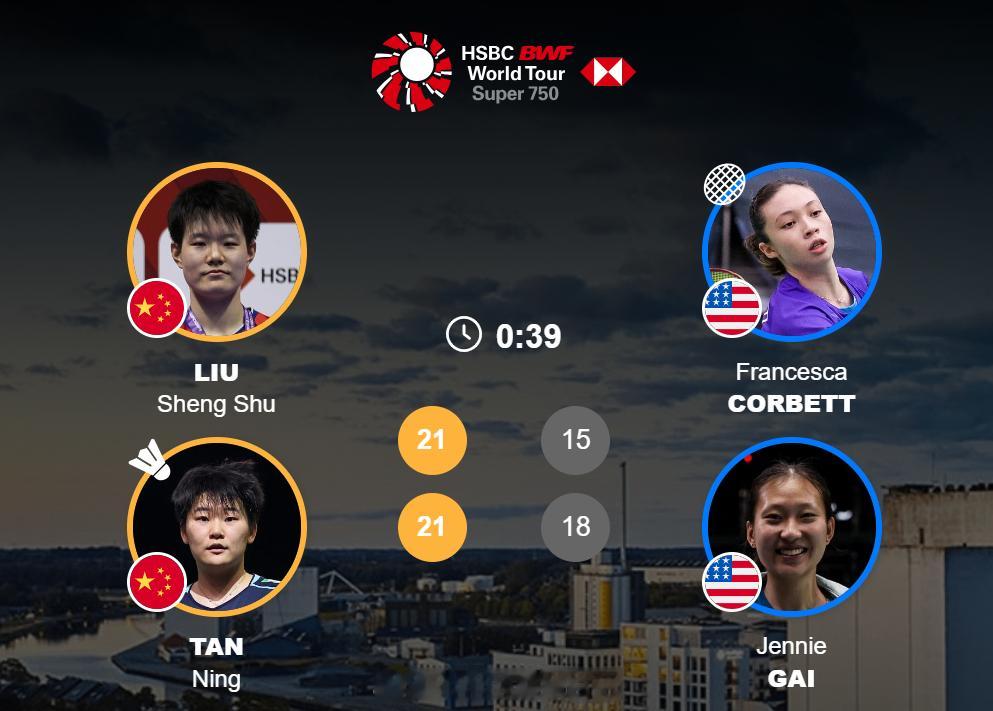 女双1/16赛第7场(1)刘圣书谭宁21-1521-18王曦曦盖