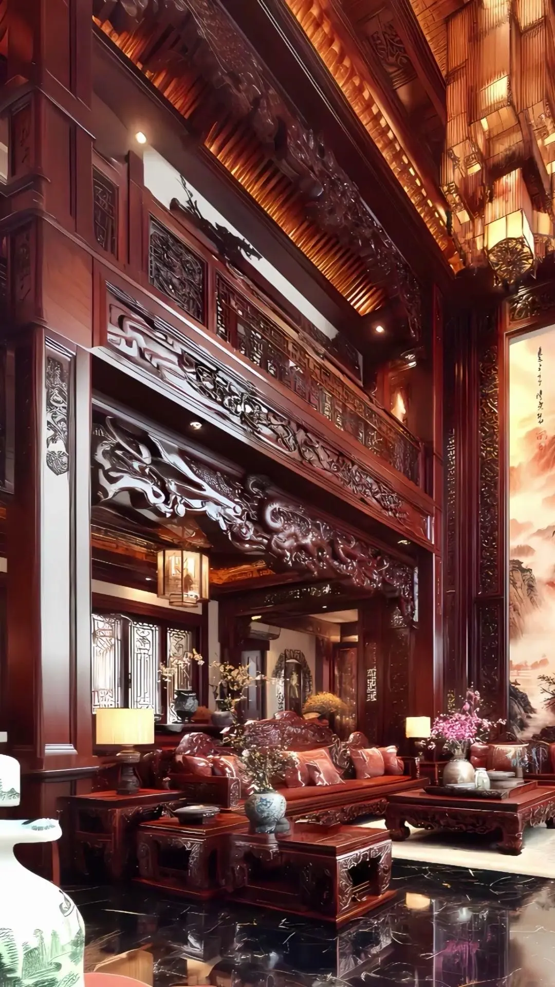 为什么中式装修自带“有权”气质？🏠中式装修真的很有氛围感！古香古色的...