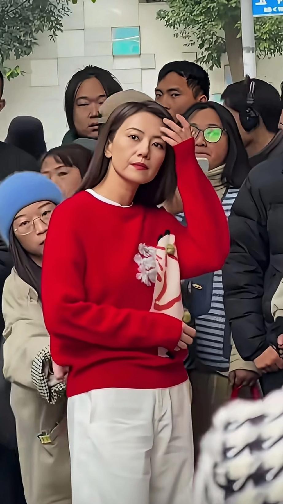 一代女神高园园也老了，不知是拍戏化的妆，还是本来如此，脸上有了深深的发令纹，头发