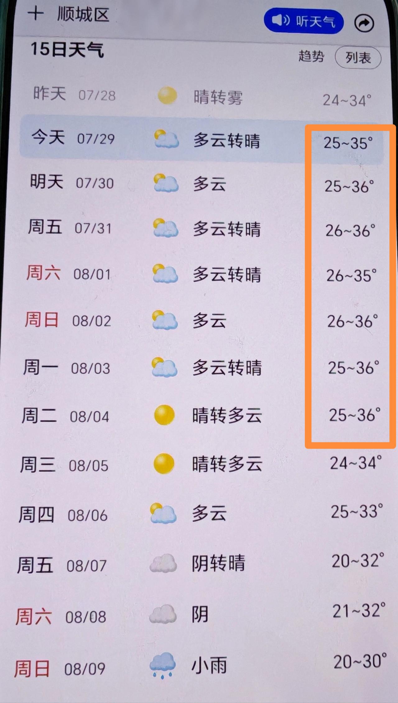 就这？对，就这，东北，辽宁，抚顺。这天气，未来一周，7天有6天36度，1天35