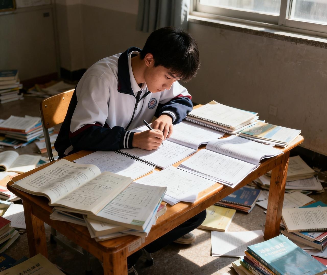 儿子已经在写作业了，我早晨依然又给他做了早餐，老两样:一碗白米粥，一个煮鸡蛋，他