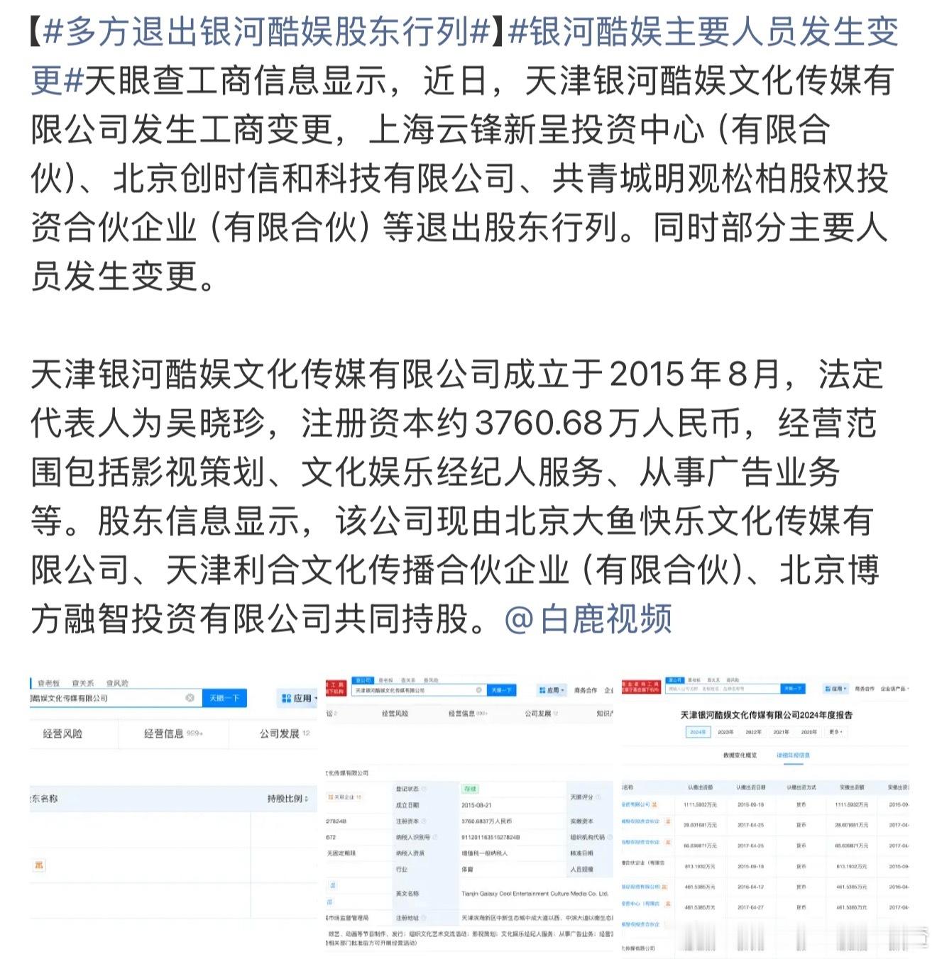 资方退出银河酷娱持续走坏