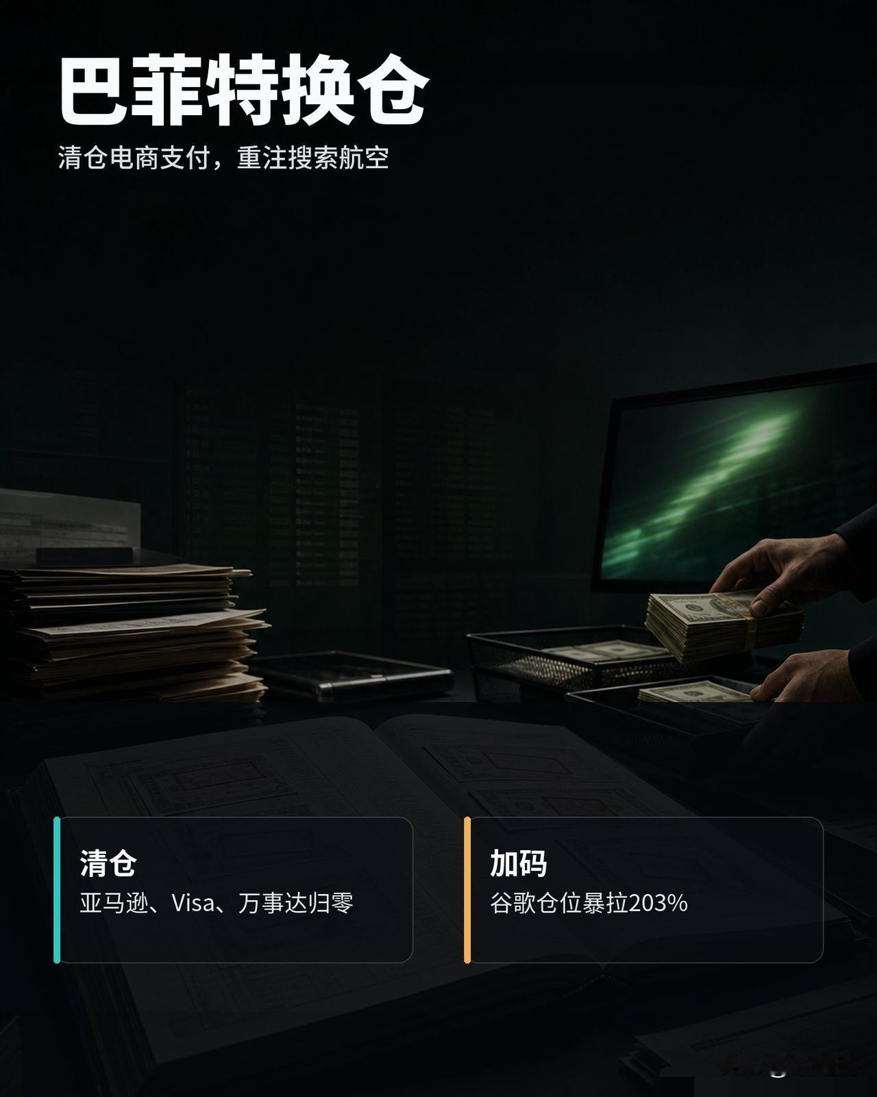 巴菲特清仓了亚马逊，连带把Visa和万事达也一并清了。伯克希尔掀开了2
