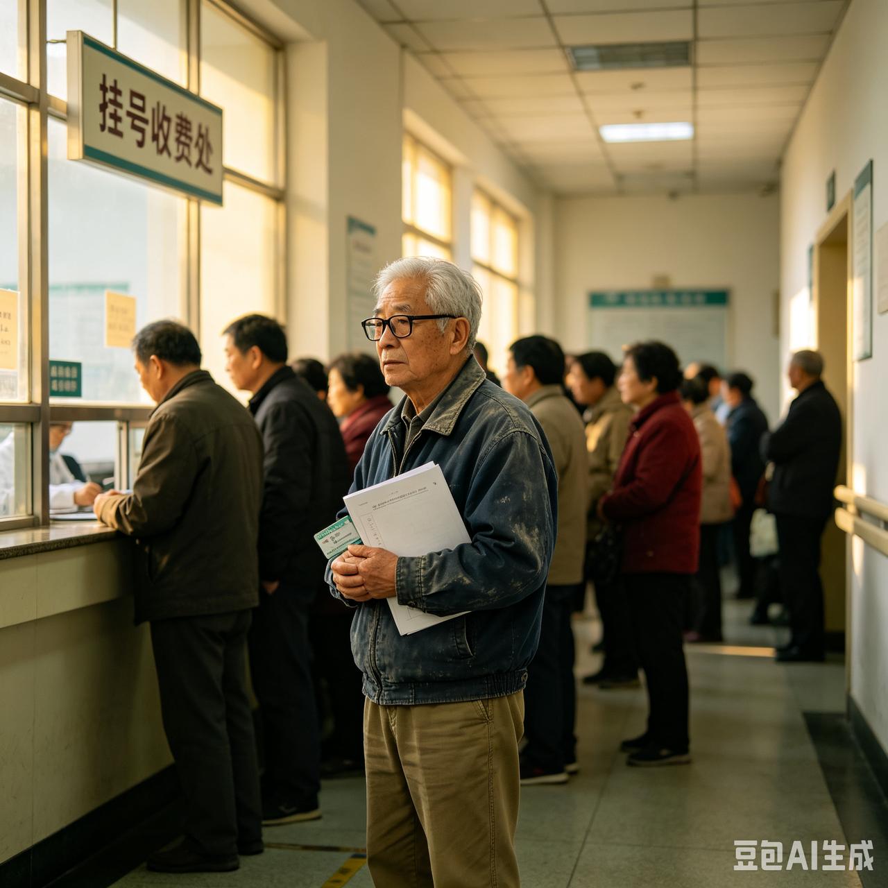 今天在医院碰见我们县原教委主任，他已退休，正在那里排队挂号，后来到老年科就诊。一