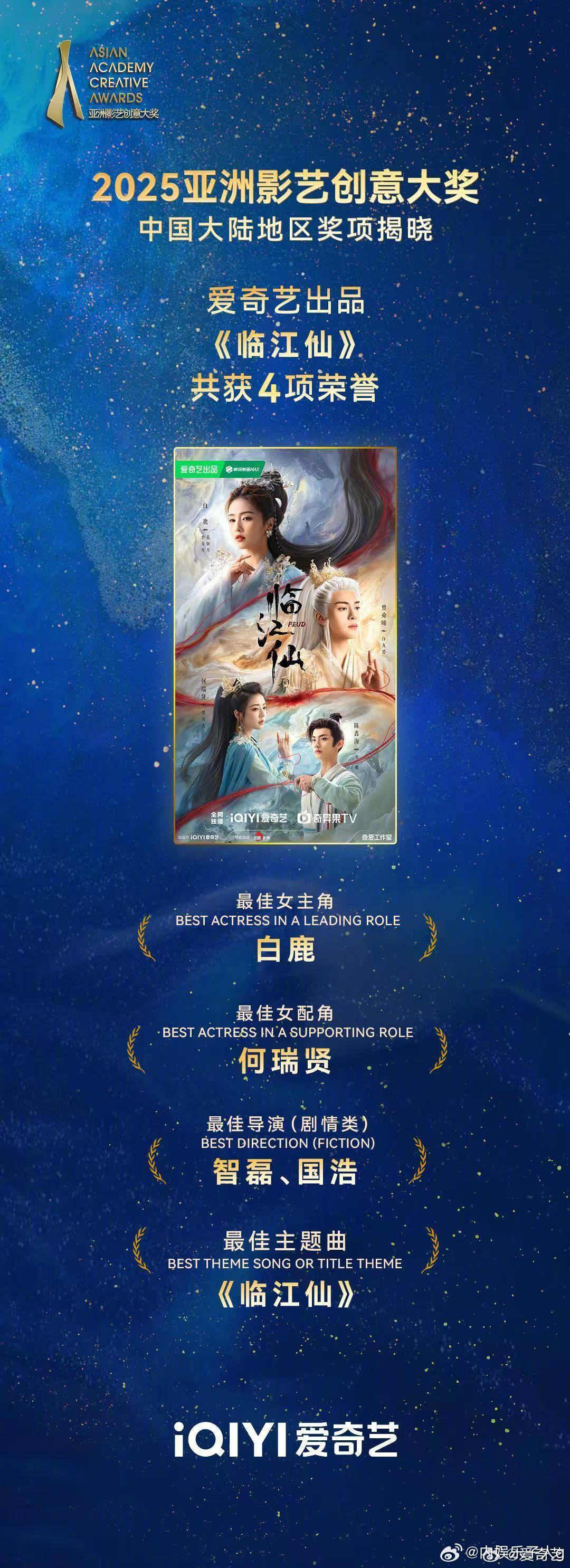 白鹿又又又获奖了…伟大无须多言…​​​