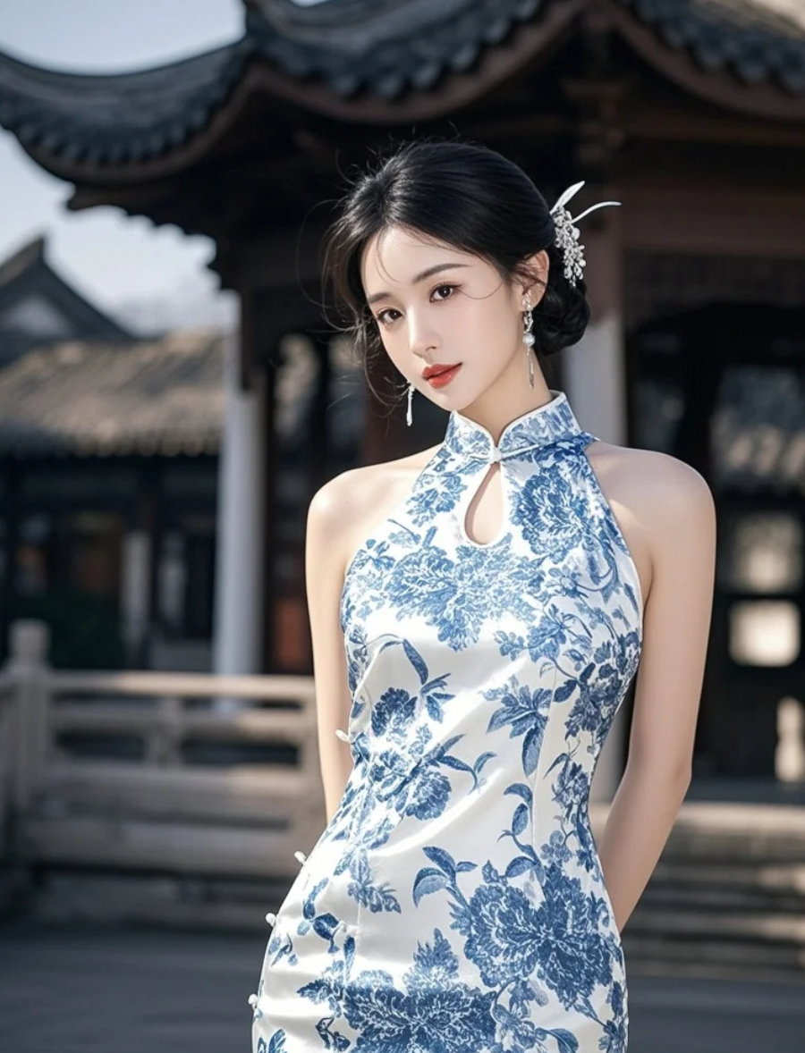 这旗袍是女娲用二维码织的，扫一扫全是心动信号！