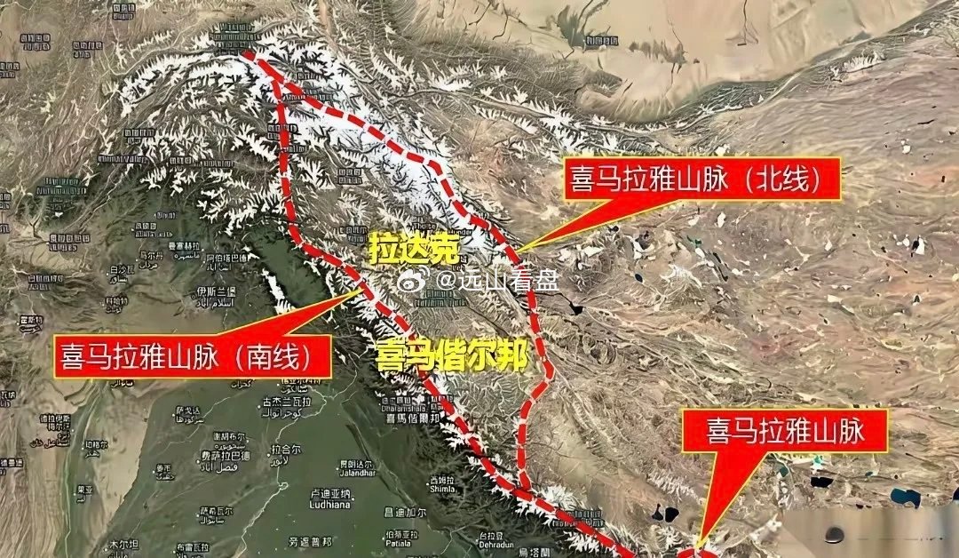 西藏新发现，我们看到的卫星地图。拉达克这一带，很明显这就是我们的，因为从地图的颜