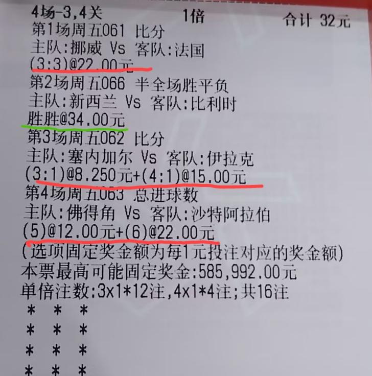 合着这四场比赛都是大球和冷门咯？有噶一场大球就不错咯！送这位朋友一句话“有些票