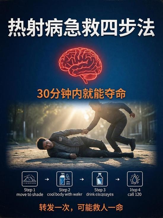 这几天真是热得离谱，出门像进蒸笼！热射病可不是普通中暑，搞不好真要命！给大家