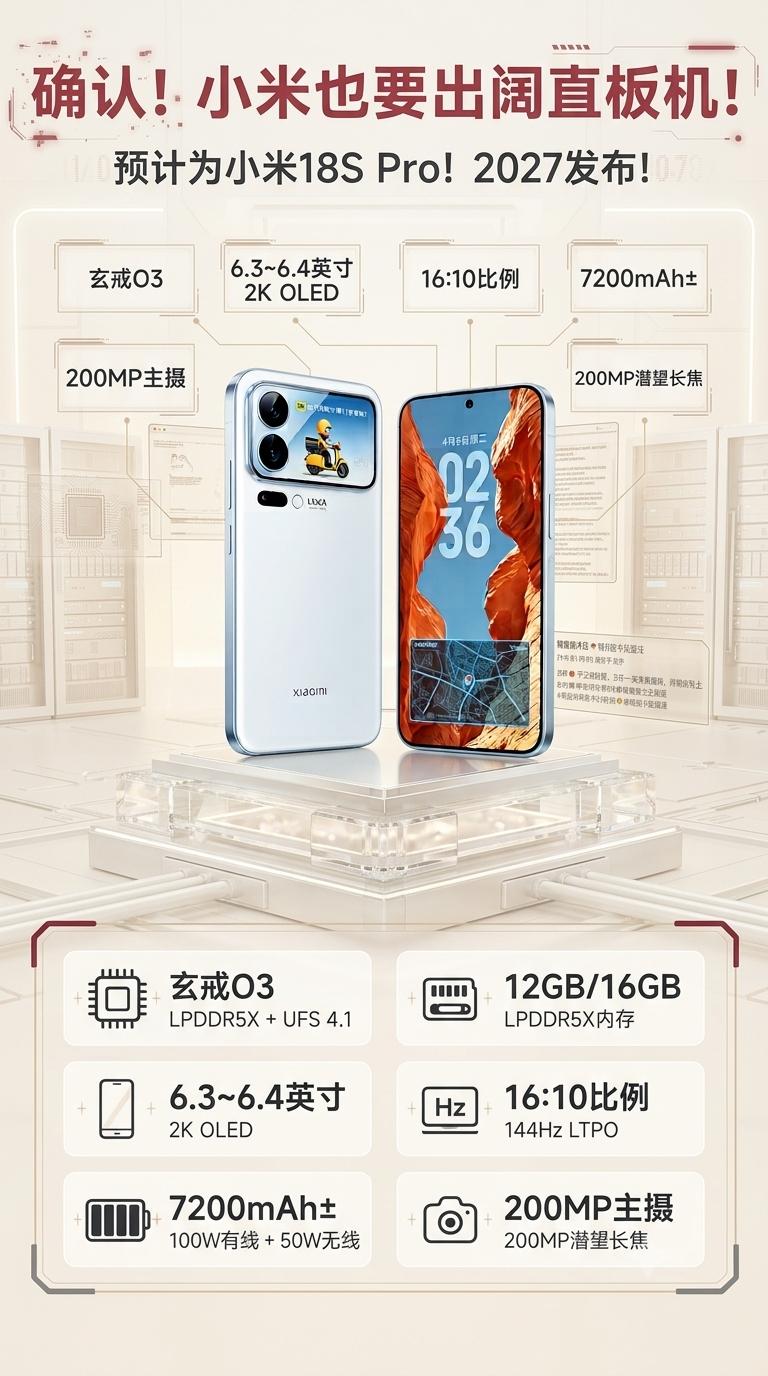 📱小米全新阔直板来袭！小米18SPro爆料拆解！直板旗舰迎重磅选手！小米
