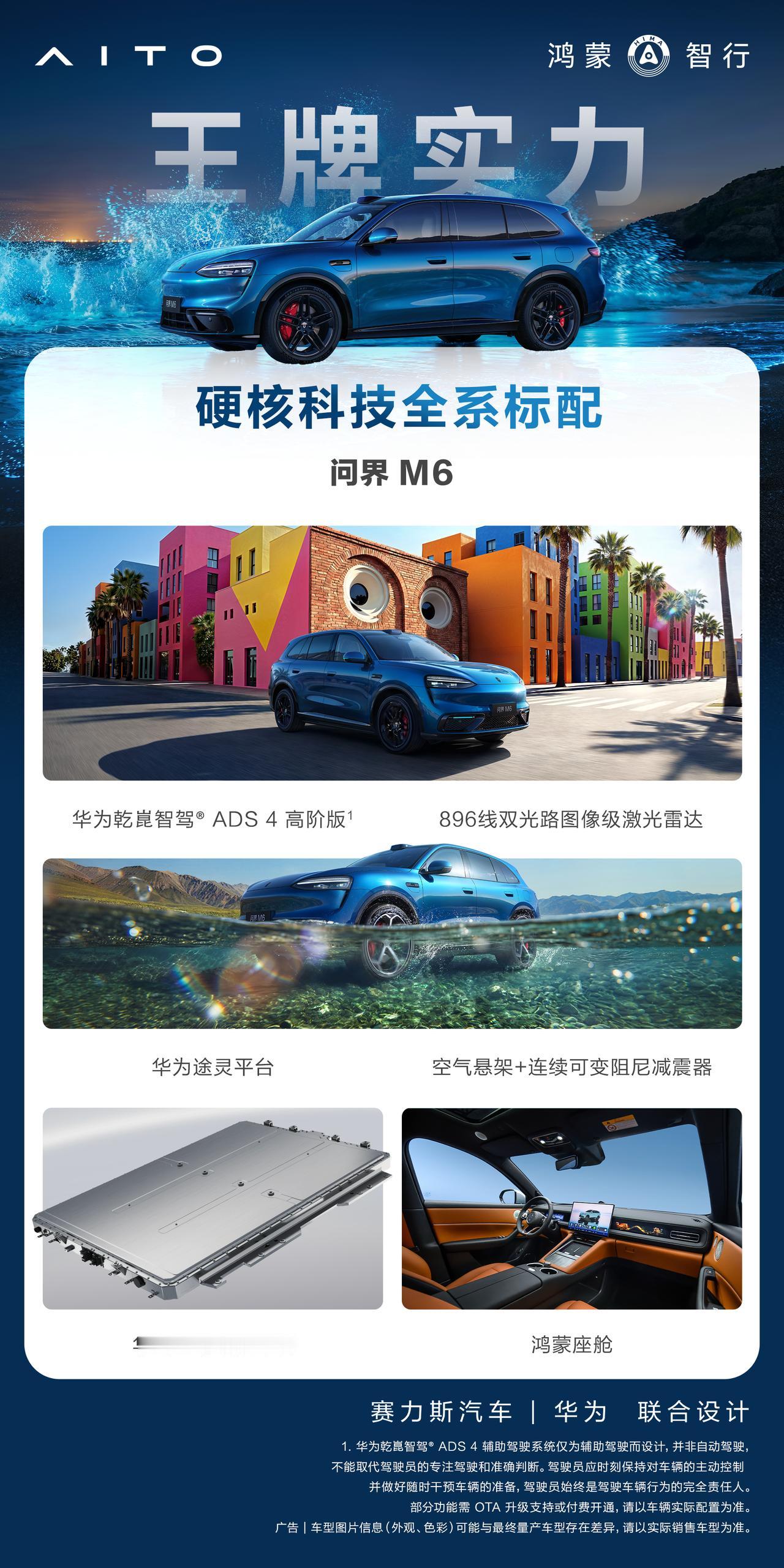 问界M6下周正式上市，也会开启交付。这会官方也给出了甄选配置，最快可以一周提车