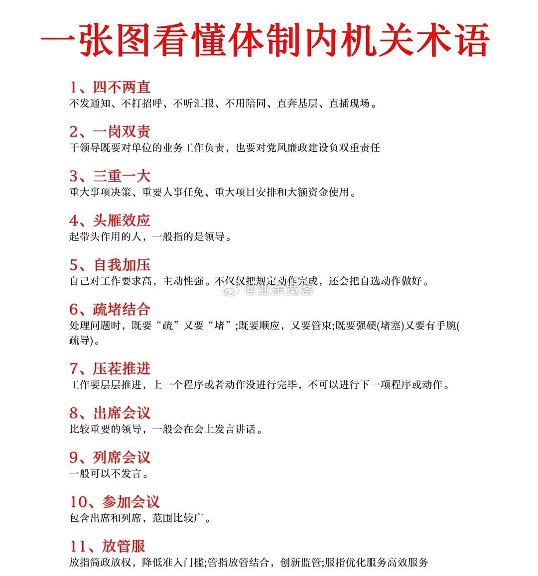 一张图看懂体制内机关术语​​​