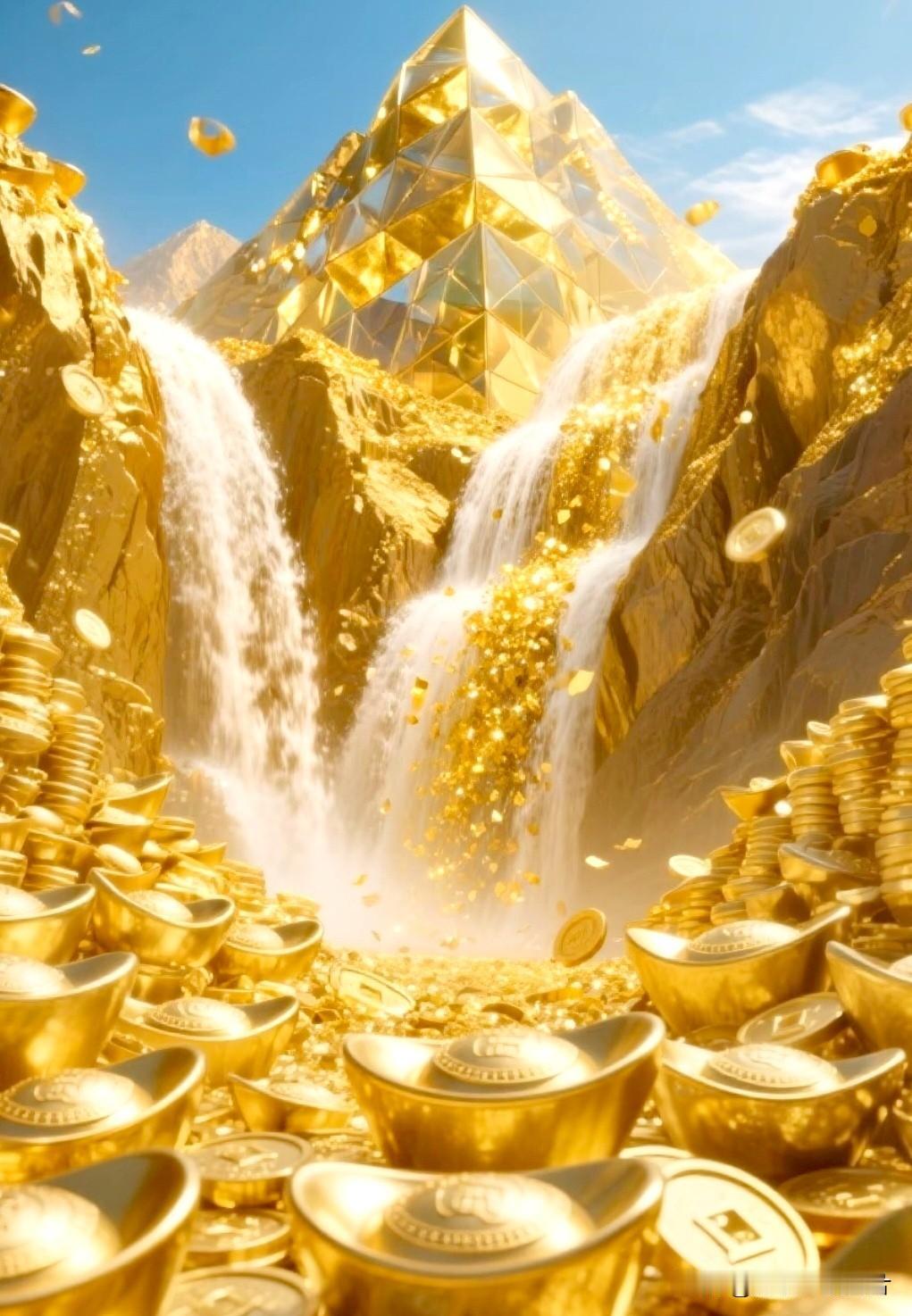 金山水长流，元宝引财收。