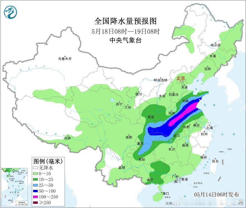 【降水的不确定性】从目前预报看，15日以后，我国中东部有大范围降水，而且雨带呈现