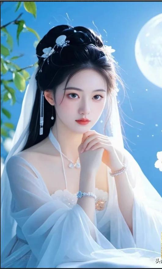 《绝世佳人》面似梨花带雨开，不拈俗世远尘埃。心如止水无贪欲，仿佛天上仙女