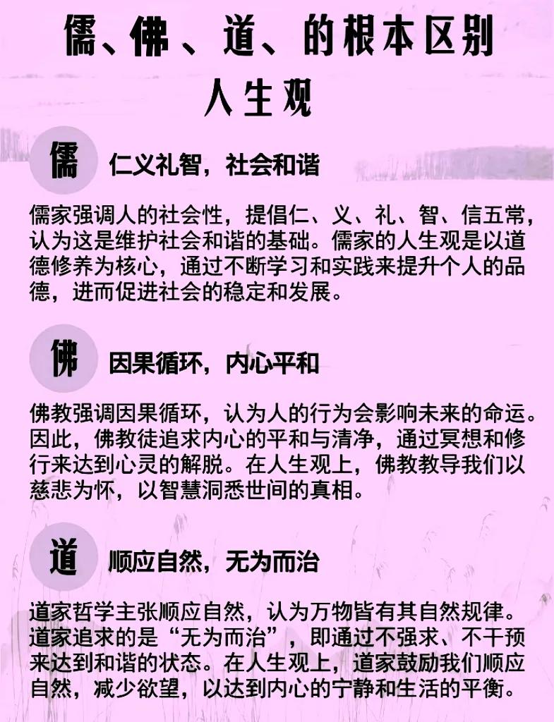 儒佛道三家的人生观、价值观及世界观