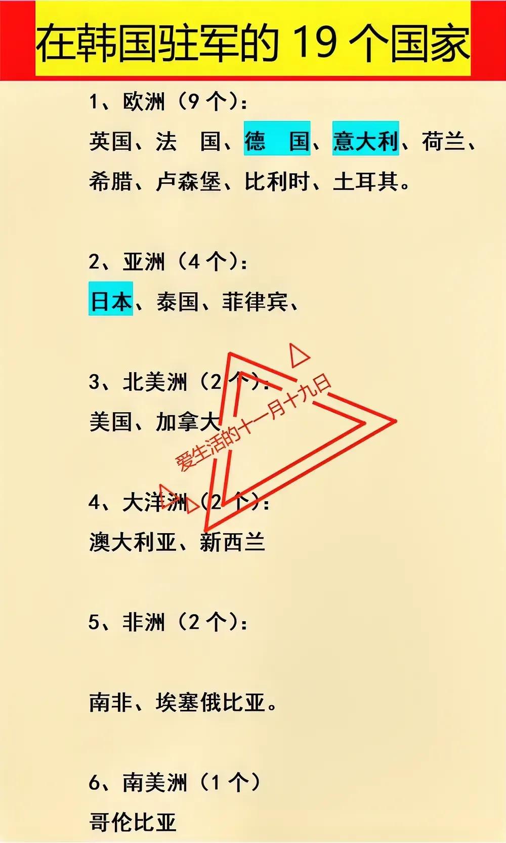 德国：在韩国有驻军日本：在韩国有驻军意大利：在韩国有驻军在韩国驻军的国家