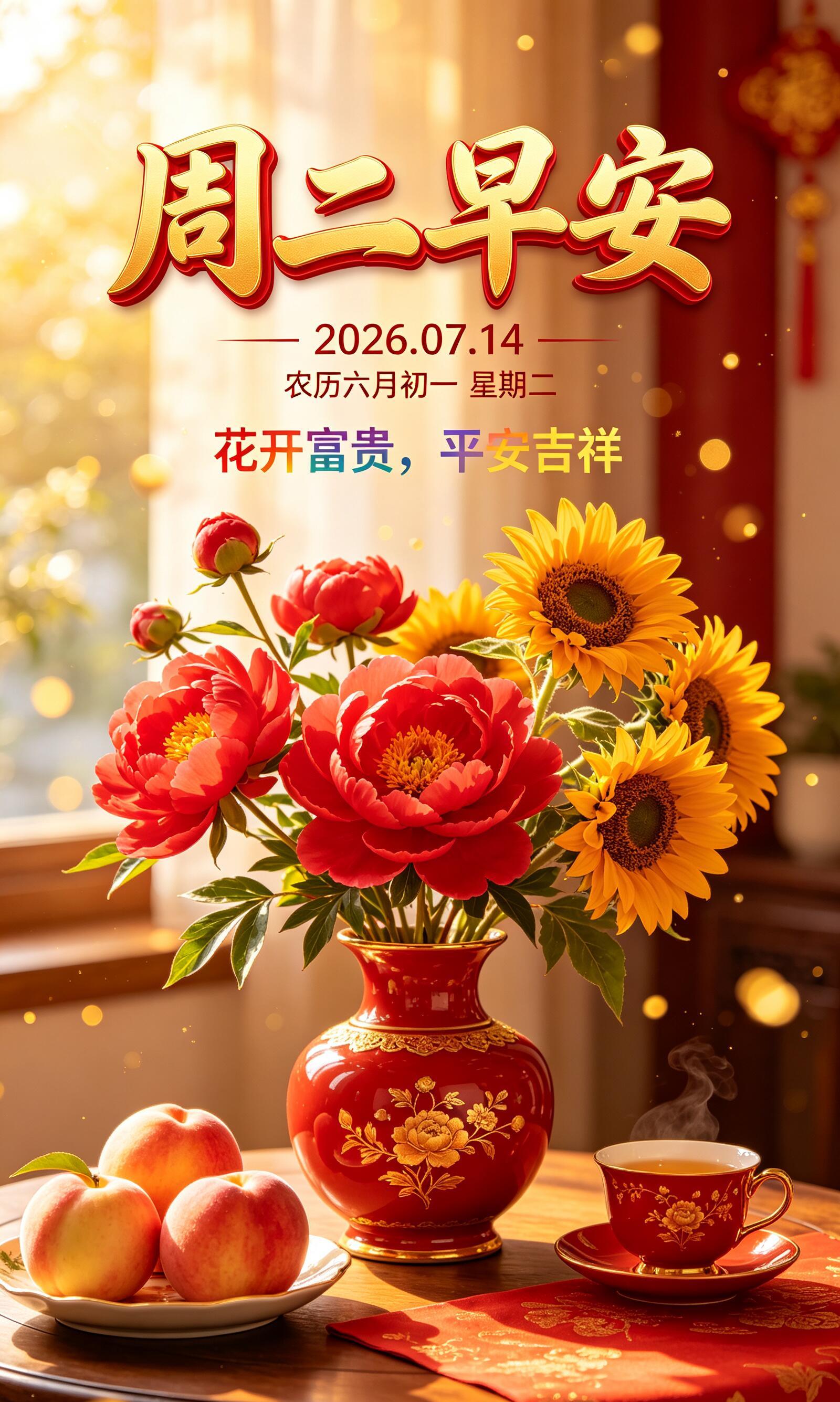 2026.7.14周二早安祝福图片海报壁纸拿图吱一声噢～