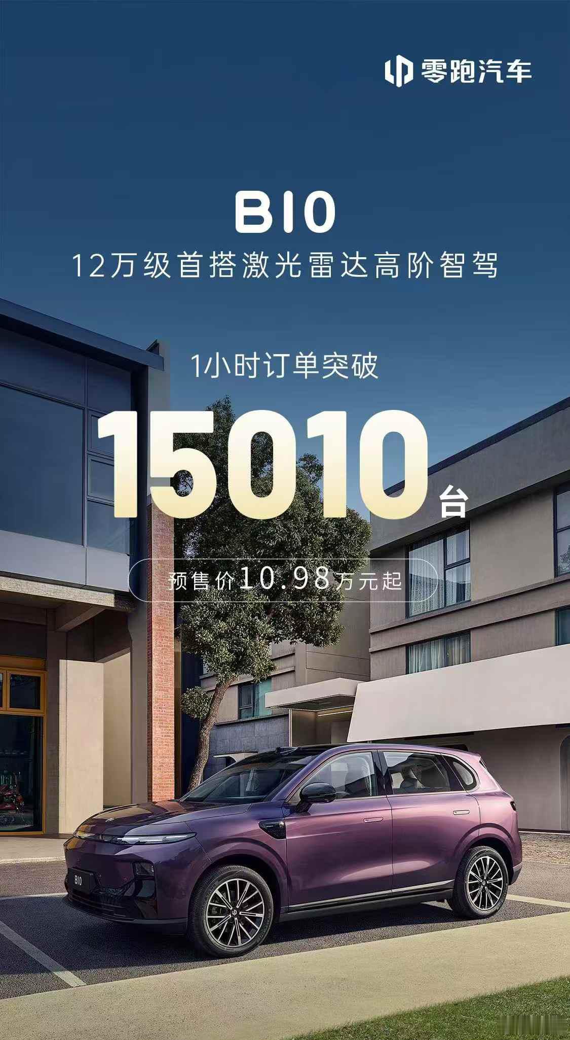 零跑B10，12.98万带激光雷达，这车订单比鸿蒙智行还火啊，1小时超1.5万台