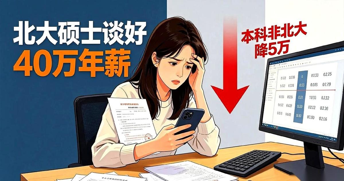 都谈好40万年薪了，临入职被硬生生砍掉5万。理由？“哦，因为你本科不是北大的。