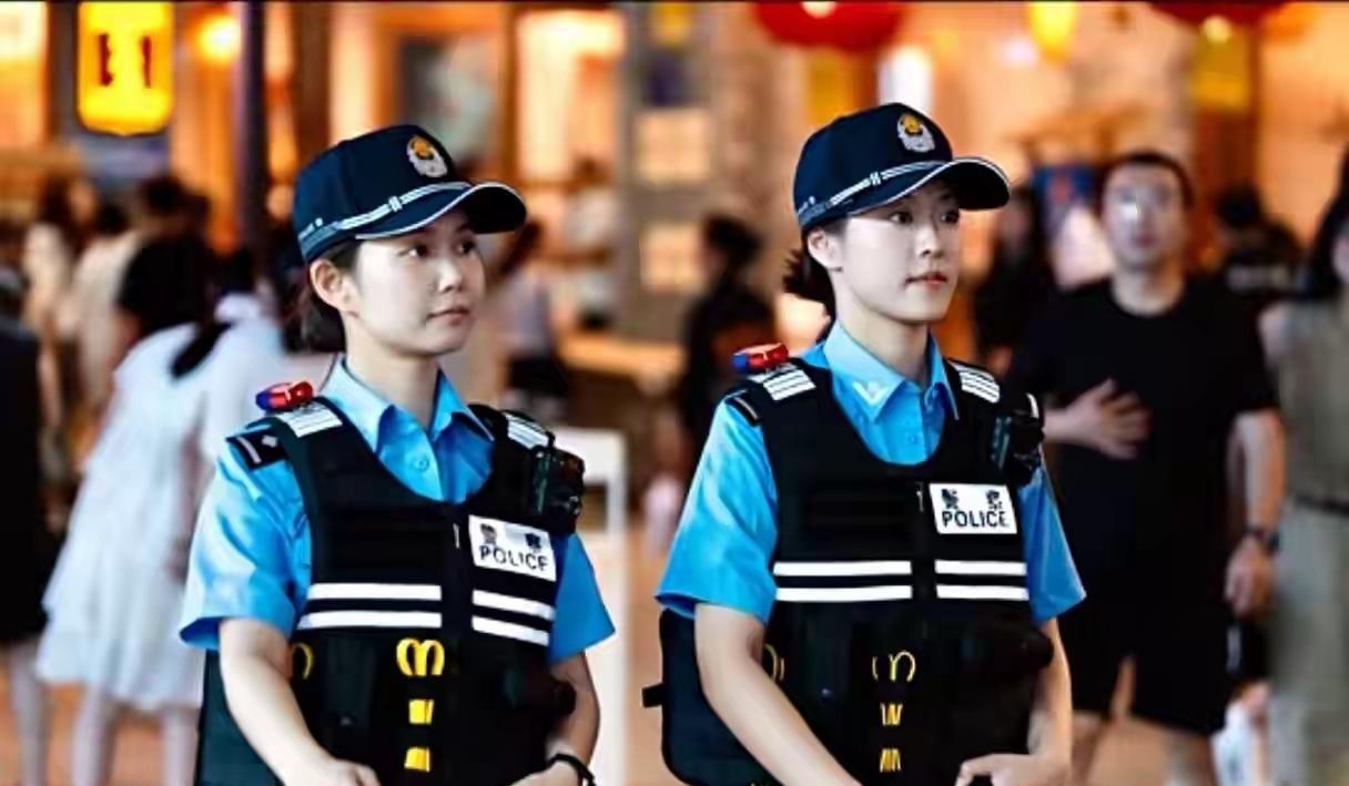 河南洛阳身着25式警服执勤的女警察，可以看出来新款警服的面料确实更加柔软，舒展性