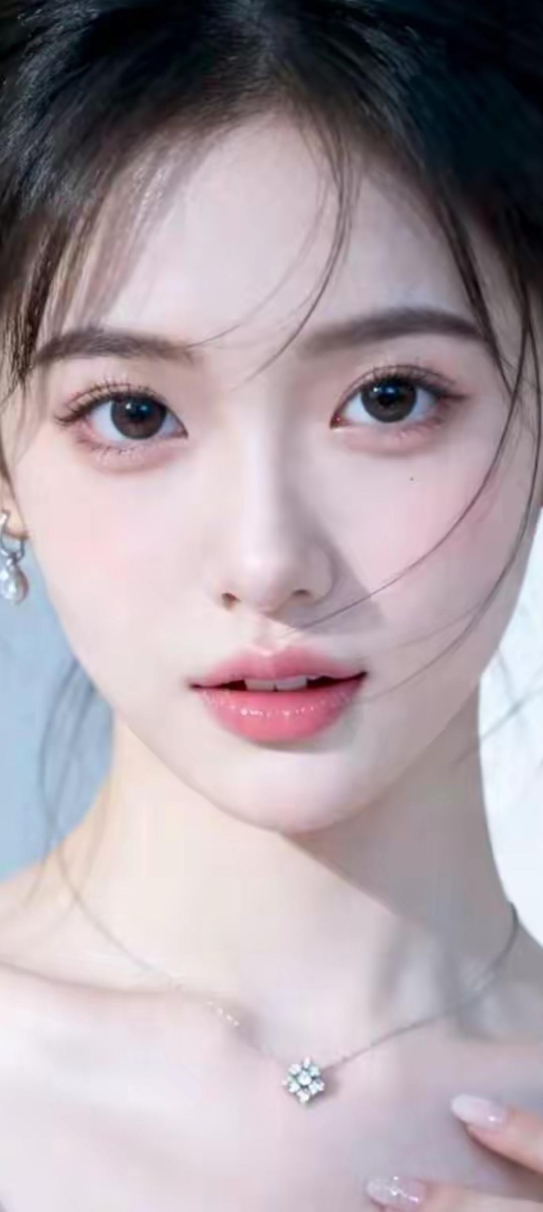 清新脱俗的美少女，精致的妆容和优雅的饰品，尽显温柔与优雅。