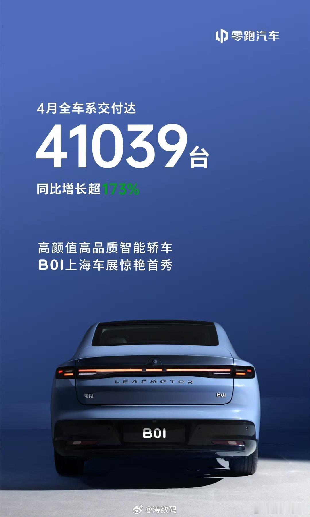 来看看4月份新势力销量/交付量数据（持续更新）零跑汽车，41039辆理想汽车，3